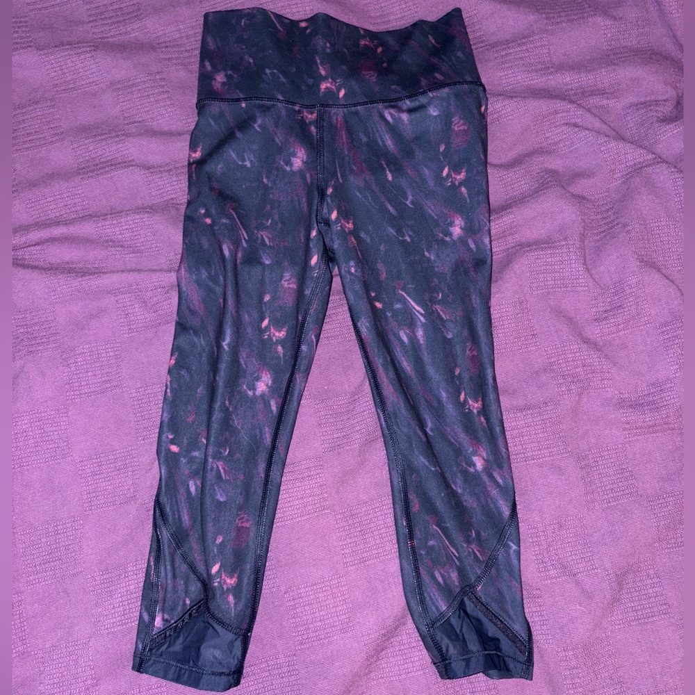 Navy blue and Pink Patterned Leggings